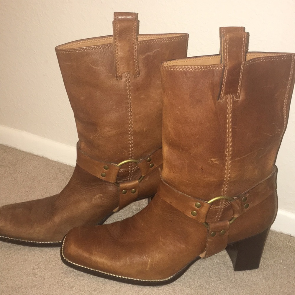 Leather western boots